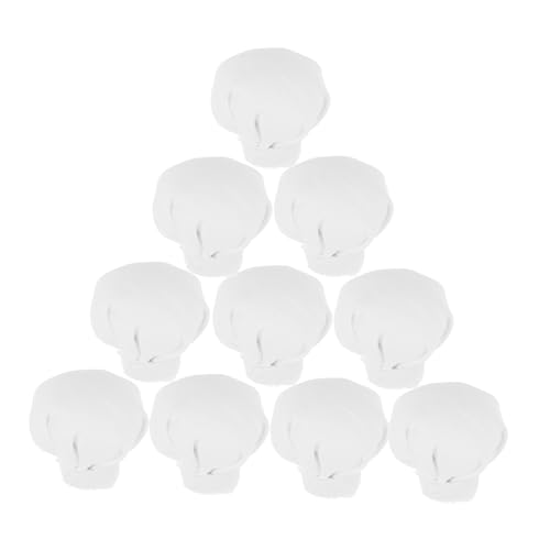 ERINGOGO 10 Stück Hut Kleiner Hut Mini Hüte Zum Basteln Mini Hut Zum Basteln Mini Teeparty Hüte Mini Hut Zur Dekoration Kochmütze Kleine Puppenhüte Mini Zylinderhüte Stoff Weiß von ERINGOGO
