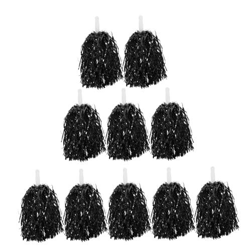 ERINGOGO 10 Stück Lala-Blumenball Party Sport-Pompons Poms Pompons jubeln Cheerleading-Pompons Cheerleader Handliche Pompons kleine Pompons Zubehör für die jubelnde Truppe 、 Black ERINGOGO 10 Stück Lala-Blumenball Party Sport-Pompons Poms Pompons jubeln Cheerleading-Pompons Cheerleader Handliche Pompons kleine Pompons Zubehör für die jubelnde Truppe 、 Black von ERINGOGO