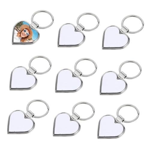 ERINGOGO 10 Stück Metall Herz Schlüsselanhänger Blanko Sublimation Oberfläche DIY Anhänger für Fotodruck Personalisierbar Leicht und Langlebig für Wärmeübertragung und Individuelle ERINGOGO 10 Stück Metall Herz Schlüsselanhänger Blanko Sublimation Oberfläche DIY Anhänger für Fotodruck Personalisierbar Leicht und Langlebig für Wärmeübertragung und Individuelle von ERINGOGO