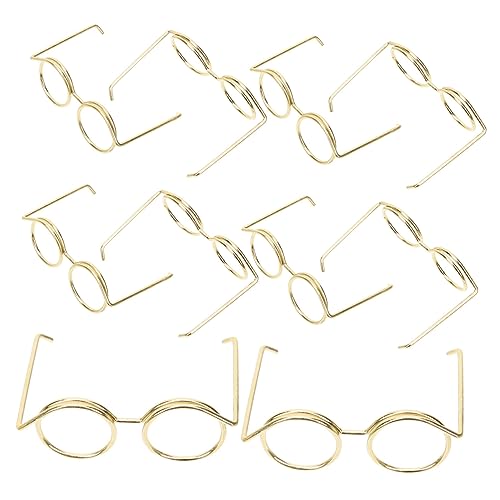 ERINGOGO 10 Stück Metallbrille Gefüllte Tierbrille Mini -puppenzubehör Meine Lebenspuppe Brillendekorationen Umrandete Puppensonnenbrille Babypuppenkleidung Brillen Für Puppen Gläser Golden ERINGOGO 10 Stück Metallbrille Gefüllte Tierbrille Mini -puppenzubehör Meine Lebenspuppe Brillendekorationen Umrandete Puppensonnenbrille Babypuppenkleidung Brillen Für Puppen Gläser Golden von ERINGOGO