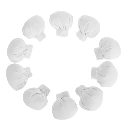 ERINGOGO 10 Stück Mini -Kochhut Mini-Puppenhüte kleine Bastelhüte süße Mini-Sachen Puppenhüte basteln Miniatur-Dekorationen Zubehör für Puppenkostüme Puppenhauszubehör Mini-Hut Stoff Weiß von ERINGOGO
