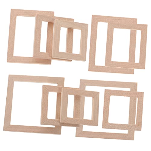 ERINGOGO 10 Stück Mini-möbelfotorahmen Miniaturbildrahmen 1 12 Klein Miniaturen Dekoration Winzig Dekorativer Minirahmen Puppe Anzeige Miniaturrahmen Doll House Bilderrahmen Holz Khaki von ERINGOGO