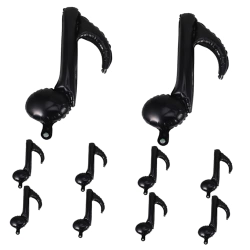 ERINGOGO 10 Stück Musiknotenballon Grüne Luftballons Prallen Salbeigrüner Ballon Gänseblümchen-folienballons Blasenmaschine Ballongirlande Aufblasgerät Black Aluminiumfolie von ERINGOGO