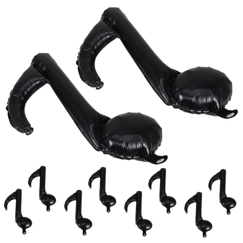 ERINGOGO 10 Stück Musiknotenballon Party Ö Farbe Form Musical Led Luftballons Konzertballons Konzertversorgung Kreativer Ballon Ballonstütze Black Aluminiumfolie von ERINGOGO