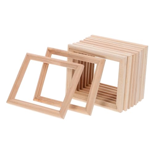 ERINGOGO 10 Stück Puppenhaus-Modell Miniatur Bilderrahmen Mikrolandschaftsdekor Mini-bilderrahmen Puppenhaus-bilderrahmen Miniatur-fotorahmen Mini-zubehör Foto -Requisiten Mini - Holz von ERINGOGO