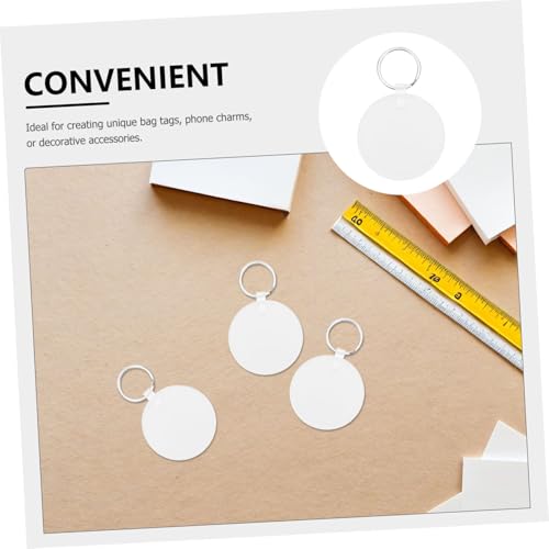 ERINGOGO 10 Stück Runde Sublimations-schlüsselanhänger Blanks Doppelseitig Hitzebeständig für Foto-hitzetransfer DIY Schlüsselring Bastelbedarf Bulk-pack für Kreative Projekte von ERINGOGO