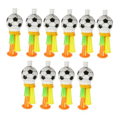 ERINGOGO 10 Stück Teiliges Fußball Fanfare Horn aus Kunststoff Lautstarkes Tröten für Fans Stadion Anfeuerungsgerät Leichte Cheerleader Trompeten für Fußballspiele und Sportveranstaltungen von ERINGOGO