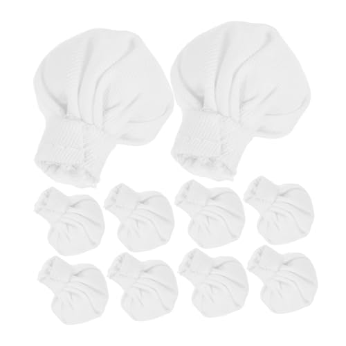 ERINGOGO 10 Stück Teiliges Mini Chefmützen aus Stoff Weiß Kleine DIY Puppenhüte für Puppenhaus Miniatur Dekoration Bastelbedarf Langlebig und Vielseitig für Kreative Szenen von ERINGOGO