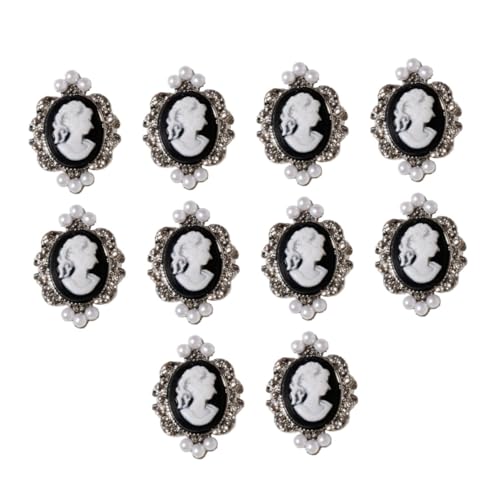 ERINGOGO 10 Stück Teiliges Nail Art Charm Barock Vintage Nageldekorationen mit Perlen Metall Silber Groß Schwarz Frauen DIY Maniküre Zubehör Supplies ERINGOGO 10 Stück Teiliges Nail Art Charm Barock Vintage Nageldekorationen mit Perlen Metall Silber Groß Schwarz Frauen DIY Maniküre Zubehör Supplies von ERINGOGO