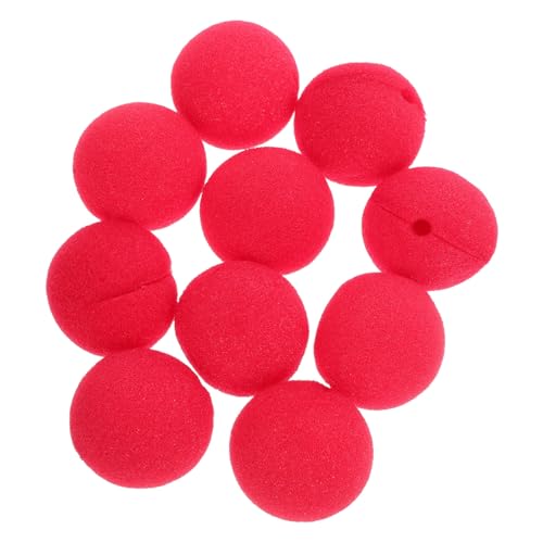 ERINGOGO 10 Stück Teiliges Rote Clownsnasen aus Leichtem Schwamm Lustige Cosplay Party Deko Bequemes Clown Accessoire für Karneval Halloween und Kostümfeste für Erwachsene von ERINGOGO
