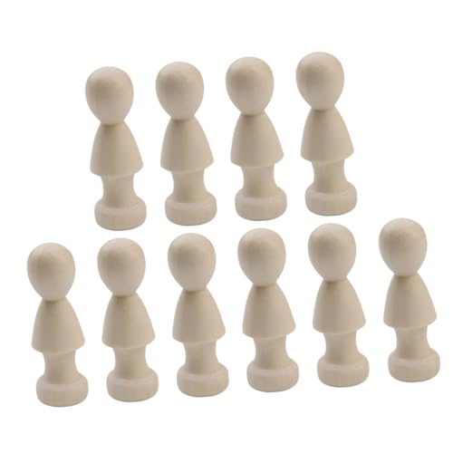 ERINGOGO 10 Stück Teiliges Unvollendete Holz Peg Dolls zum Diy Kreative Holzfiguren für Bastelprojekte Tischdekoration und Pädagogisches von ERINGOGO