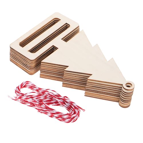 ERINGOGO 10 Stück Teiliges Weihnachtsbaum Anhänger Unvollendete Holzornamente DIY Bemalen Vielfältige Dekorationen für Anlässe Bastelideen von ERINGOGO