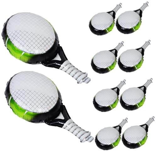 ERINGOGO 10stücke Teiliges Tennis Ballon Dekoration Große Aluminiumfolie Luftballons Für Sport- Geburtstagsfeiern Shower Und Büro- Einfach Aufzuhängen Mit Vorgebohrten Löchern von ERINGOGO