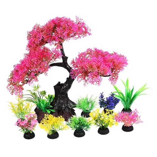 ERINGOGO 10 Stück Wassergras Kunststoffgras Kiefer Aquariumdekorationen Dekorationen für Aquarien aquariumpflanzen Set künstliche Aquarium Pflanzen Aquarienpflanzen Pflanzen für Fischtank von ERINGOGO