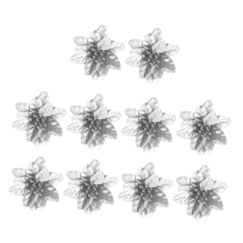 ERINGOGO 10 Stück Weihnachtskranz Dekoration Weihnachten Künstliche Blume Modern Weihnachtsgirlanden Künstlich Für Weihnachten Simulation Nachahmung Led Paillettenstoff Silber von ERINGOGO