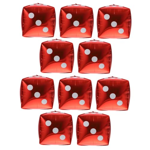 ERINGOGO 10 Stück Würfel Luftballons aus Folie Rote Themen Deko für Partys Spielabende und Fotohintergründe ERINGOGO 10 Stück Würfel Luftballons aus Folie Rote Themen Deko für Partys Spielabende und Fotohintergründe von ERINGOGO