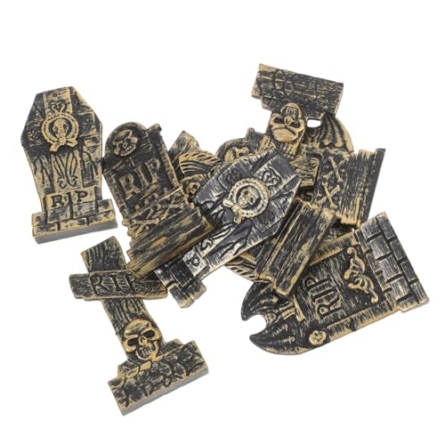 ERINGOGO 10 Stück -grabsteindekoration Skelettprop Dekoration Halloween Geist Streichprop Halloween Party Dekoration Miniatur-grabstein Beängstigend Handwerk Drinnen Plastik von ERINGOGO