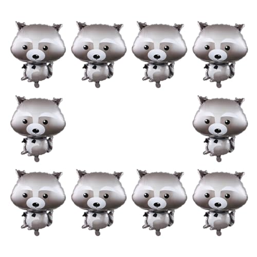 ERINGOGO 10 Stück tierischer Ballon Party Aluminium Luftballons Pfote Dekoration Ballon-Tier- Waschbär Folienballon Cartoon-Folienballons tierische Folienballons Waschbär Ballons Grau ERINGOGO 10 Stück tierischer Ballon Party Aluminium Luftballons Pfote Dekoration Ballon-Tier- Waschbär Folienballon Cartoon-Folienballons tierische Folienballons Waschbär Ballons Grau von ERINGOGO
