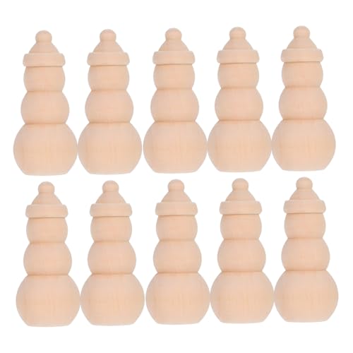 ERINGOGO 10 Stück unlackierte Schneemann-Puppen aus Holz zum Basteln, DIY, Weihnachtsmalerei, Schneemann-Figuren aus Holz für Urlaubsdekoration, sicheres und stabiles Massivholz ERINGOGO 10 Stück unlackierte Schneemann-Puppen aus Holz zum Basteln, DIY, Weihnachtsmalerei, Schneemann-Figuren aus Holz für Urlaubsdekoration, sicheres und stabiles Massivholz von ERINGOGO