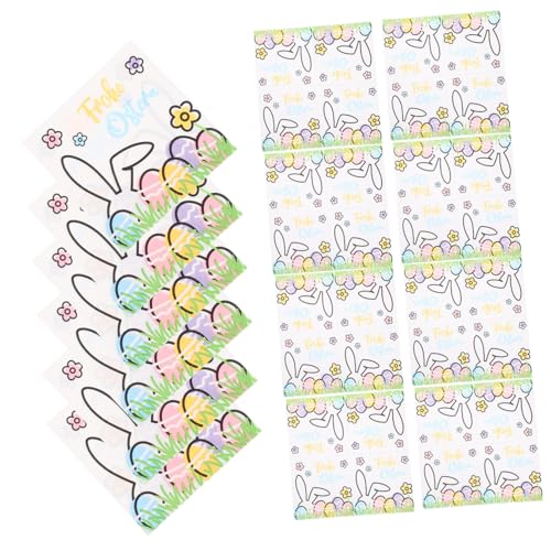 ERINGOGO 100 Blatt Hasenserviette Ostern Seidenpapier Osterdeko Geschmeidige Bedruckte Servietten Ostern Dekorative Servietten Ostern Papierservietten Osterpapier Jungfräulicher Zellstoff von ERINGOGO