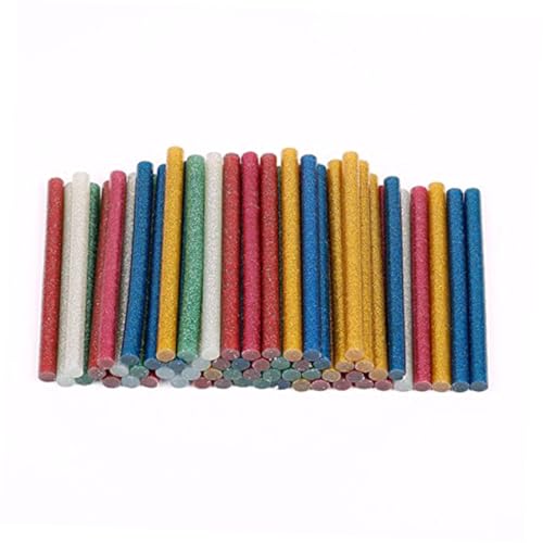 ERINGOGO 100 Stück Farbige Glitter Heißklebesticks Starke Haftung Eva material Schnell Trocknend Flexibel für DIY Bastelprojekte Dekoration Reparaturen Holz Kunststoff Zufällige Farbe von ERINGOGO