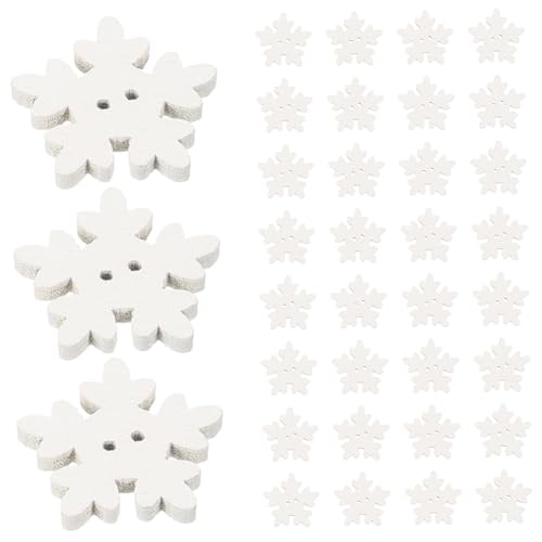 ERINGOGO 100 Stück Holzknöpfe Weihnachten Mix mit Schneeflocke Tannenbaum Stern für DIY Basteln Nähen Dekoration Stabile Knöpfe für Kleidung Rucksäcke Strickjacken und Scrapbooking von ERINGOGO