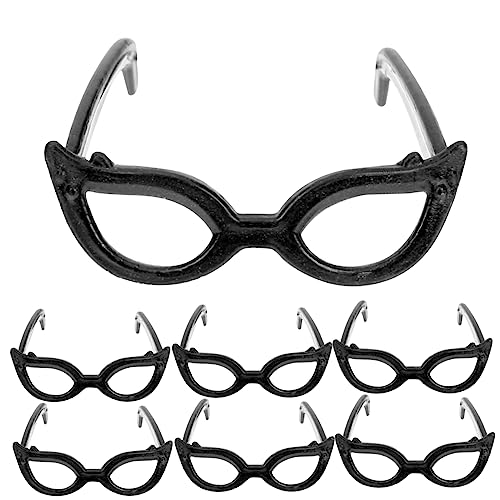 ERINGOGO 100 Stück Puppenbrille Mini Mein hoch puppenkleidung Puppen Kleidung Puppenparty Puppenbasteln Bastelsonnenbrille für Puppen Puppengläser zum Basteln Plastik Black von ERINGOGO