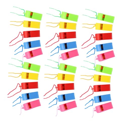 ERINGOGO 100 Stück Teiliges Bunte Kunststoffpfeifen für Schiedsrichter Trillerpfeifen Sporttraining Notfallpfeife Party Goodies für Kindergeburtstag Fußball Schwimmwettbewerb von ERINGOGO