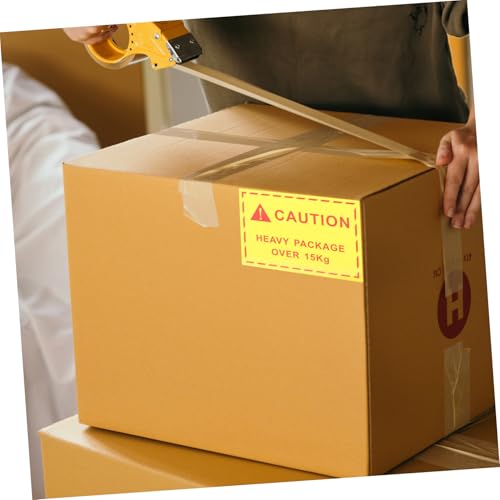 ERINGOGO 100 Stück Versandaufkleber Selbstklebend Warnhinweis für Schwere Pakete über Stark Haftend und Langlebig Logistik Warnschild für Transport und Versand von ERINGOGO