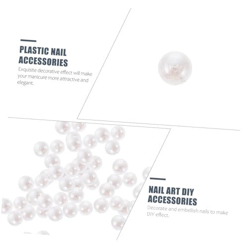 ERINGOGO 10000 Stück Perlen Nail Art Kunststoff Nail Zubehör DIY Maniküre Ornamente Mixed Halbperlen Weiß Kleine Perlen für Nageldesigns von ERINGOGO