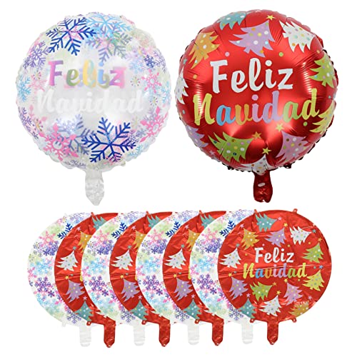 ERINGOGO 10Stücke Feliz Weihnachtsballons Farbige Weihnachtsbaum Kugeln Und Transparente Ballons Für Festliche Dekorationen Party Accessoires von ERINGOGO