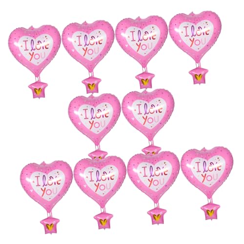 ERINGOGO 10Stücke Herz Luftballons Rosa Heißluftballon Dekoration für Kindergeburtstag Valentinstag Shower und Jubiläumsfeiern Langlebig und Einfach zu Dekorieren von ERINGOGO