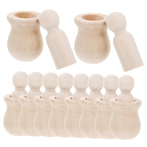 ERINGOGO 10Stücke Unbemalte Holzfiguren für DIY Projekte Unfertige Holzpuppen zur Kreativen Gestaltung für Bastelbedarf und Weihnachtsdekoration Natürliche Farbe von ERINGOGO