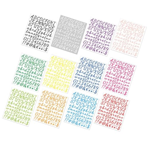 ERINGOGO 12 Blatt Selbstklebende und Sticker wasserdichte Alphabetische Aufkleber für DIY Bastelprojekte Farben Installieren Entfernen von ERINGOGO