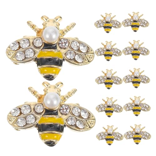 ERINGOGO 12 Stück Bienennagelkunstzubehör Nagel Charms Bienen-nagel-charms Nagelkunst- Biene Diy-anhänger Goldene Bienen-nagelkunst-charms Nagelschmuck Aus Legierung Strass von ERINGOGO
