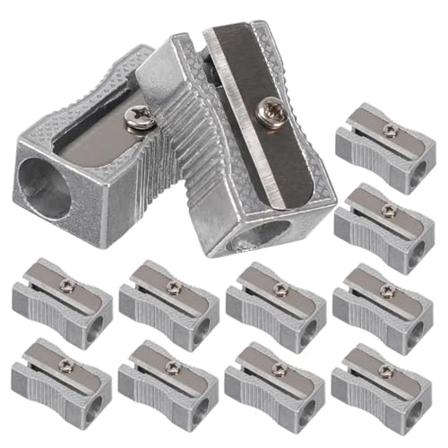 ERINGOGO 12 Stück Bleistiftschärfer Handheld Einloch Schärfer für Schule und Büro Vintage Design Wiederverwendbar Schreibwaren Tool für Künstler von ERINGOGO