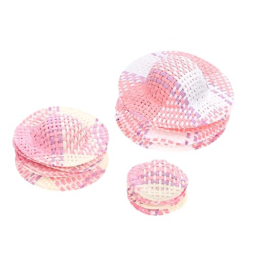 ERINGOGO 12 Stück Bunt Gestreifter Hut Mini-puppenmütze Sonne Mini-Kappe Puppenkleidung Hut Mini-Hut Unisex Miniatur-Hut- Minihut Zum Basteln Miniaturhüte Kleine Hüte Papier von ERINGOGO