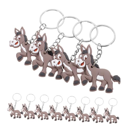 ERINGOGO 12 Stück Esel Schlüsselanhänger Party Netter Schlüsselbund Reiz Mini Tiere schlüsselanhänger schlüsselanhänger tier Esel Charm Taschenanhänger zum Aufhängen Esel Charms PVC von ERINGOGO