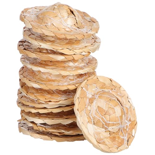 ERINGOGO 12 Stück Kleine Puppenhüte Spielzeugpuppenmütze Klein Unsere Bastelpuppenmütze Mini Mütze Puppen Gewebte Mütze Strohmütze Strickmütze Für Puppen Mini Dekorierte Mütze von ERINGOGO