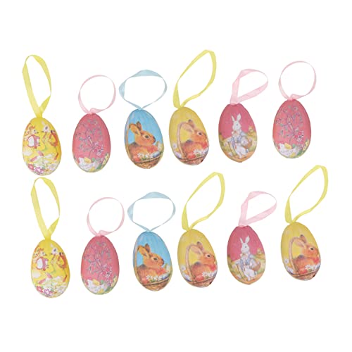ERINGOGO 12 Stück Ostereier Osterdeko Dekorationen Ostern Dekorieren Eier Anhänger Eier Dekorieren Dekorative Eierformen Osterei Eier Konfetti von ERINGOGO