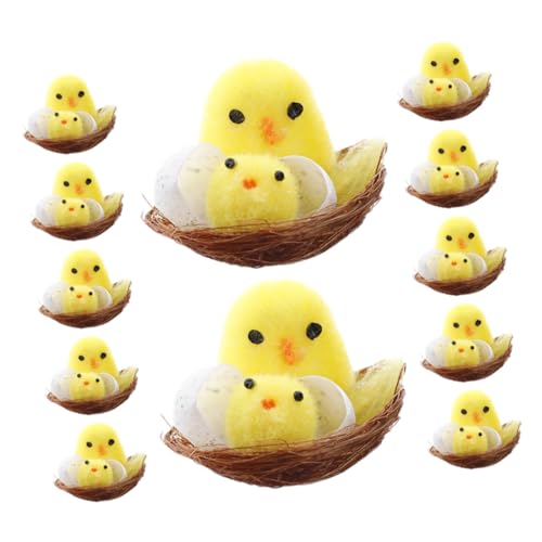 ERINGOGO 12stücke Mini Flauschige Küken Für Ostern Dekorationen Und Mit Nest Für Ostern Halloween Und ERINGOGO 12stücke Mini Flauschige Küken Für Ostern Dekorationen Und Mit Nest Für Ostern Halloween Und von ERINGOGO