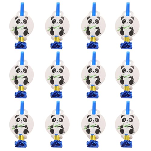 ERINGOGO 12 Stück Panda Thema Blasende Drachen Partygebläse Pfeifen Luftauslässe Krachmacher Partyhörner Kinderpartygebläse Blashorn Krachmacher Geburtstags Luftauslässe Hörner von ERINGOGO