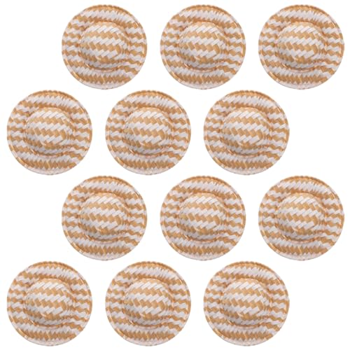 ERINGOGO 12 Stück Puppenhut Rustikale Puppenhüte Dekoration für Miniaturhäuser Puppenhut Dekoration Niedliche Puppenhüte kleines Deko-Accessoire Mini-Puppenhüte Toilettenpapier von ERINGOGO