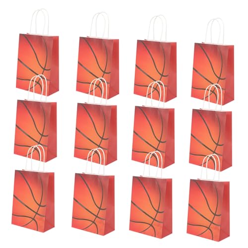 ERINGOGO 12 Stück Teiliges Basketball Papiertüten Geschenktüten aus Kraftpapier mit Klassischem Basketballmuster Reißfest Sicher für Kindergeburtstage und Sportpartys und Süßigkeitentüten ERINGOGO 12 Stück Teiliges Basketball Papiertüten Geschenktüten aus Kraftpapier mit Klassischem Basketballmuster Reißfest Sicher für Kindergeburtstage und Sportpartys und Süßigkeitentüten von ERINGOGO