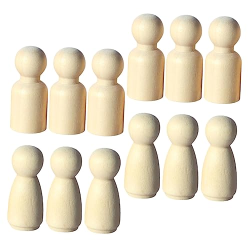 ERINGOGO 12 Stück Teiliges DIY Holzfiguren Miniatur Puppen für Sandtisch Dekoration Leichte Bemalbare Holzpuppen für Kreative Kinderhandarbeit und Mikro von ERINGOGO