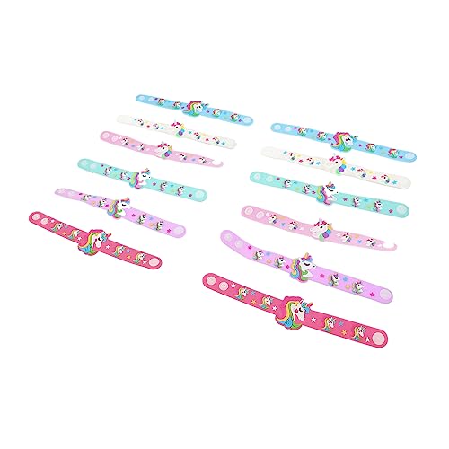 ERINGOGO 12 Stück Teiliges Einhorn Armbandset für Cartoon Wristbands Kreative Handgelenk Spielzeuge Partys und Bequem und Sicher Zufällige Farbe von ERINGOGO