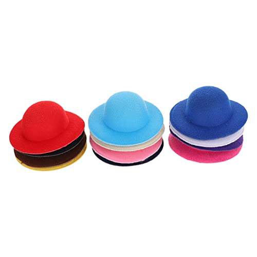 ERINGOGO 12 Stück Teiliges Mini Stoffhüte Bunte Miniatur Puppenhüte Vielseitige Dekoration und Fotorequisiten Handgefertigte Kleine Hüte für Puppenhäuser von ERINGOGO