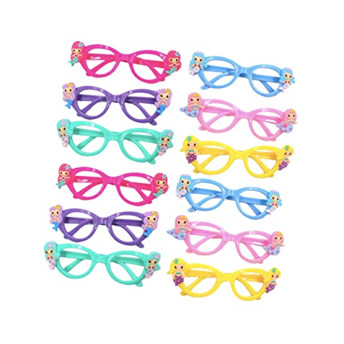 ERINGOGO 12 Stück Teiliges Partybrillen Lustige Leichte Eyewear ohne Gläser Bunte Meerjungfrau Brillen als Witzige Mitgebsel für Mädchen für Geburtstagsfeiern und Fotorequisiten von ERINGOGO