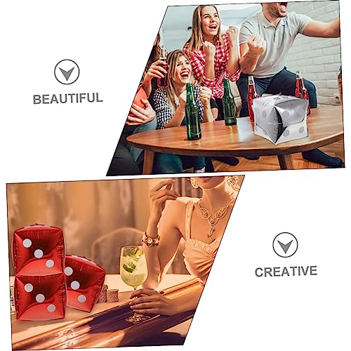 ERINGOGO 12 Stück Teiliges Würfel Aluminiumfolie Luftballon Selbstsiegelnd Gold Silber Dunkel Rot Blau für Geburtstagsfeiern und Partydekoration von ERINGOGO