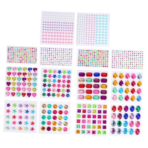 ERINGOGO 14 Blatt Acryl Sticker Selbstklebend Teiliges DIY Bastelmaterial mit Bunten Kristallsteinen Vielseitige Formen für Scrapbook Geschenkdekoration und Kreative ERINGOGO 14 Blatt Acryl Sticker Selbstklebend Teiliges DIY Bastelmaterial mit Bunten Kristallsteinen Vielseitige Formen für Scrapbook Geschenkdekoration und Kreative von ERINGOGO